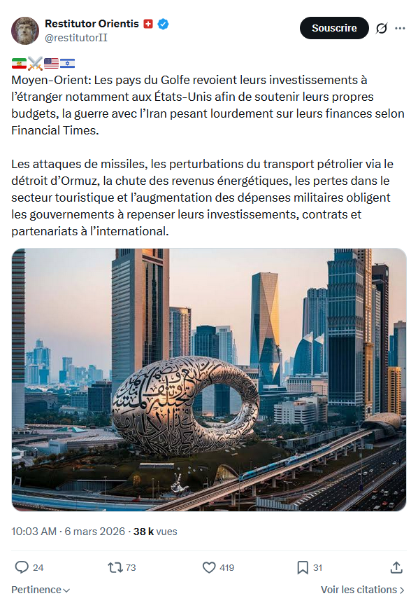 Restitutor Orientis: Moyen-Orient: Les pays du Golfe revoient...