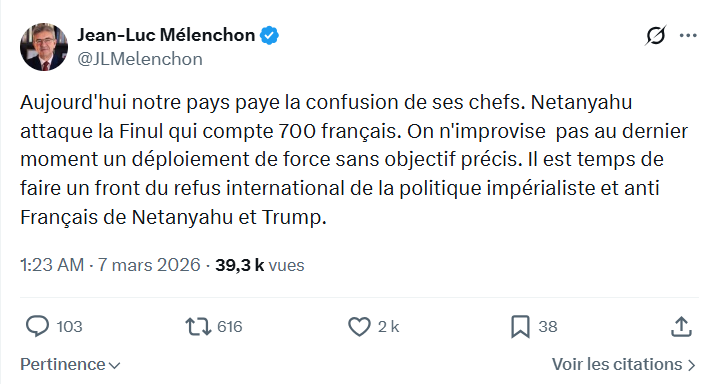 Jean-Luc Mélenchon: Aujourd'hui notre pays paye la confusion...