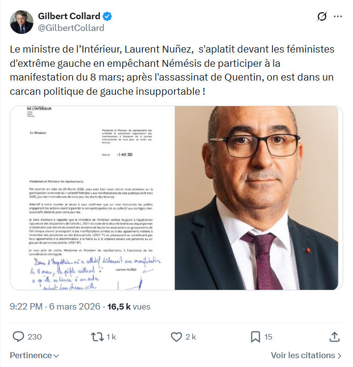 Gilbert Collard: Le ministre de l’Intérieur, Laurent Nuñez...