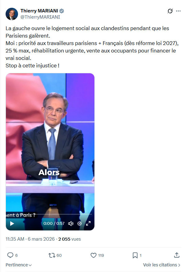 Thierry Mariani: La gauche ouvre le logement social...
