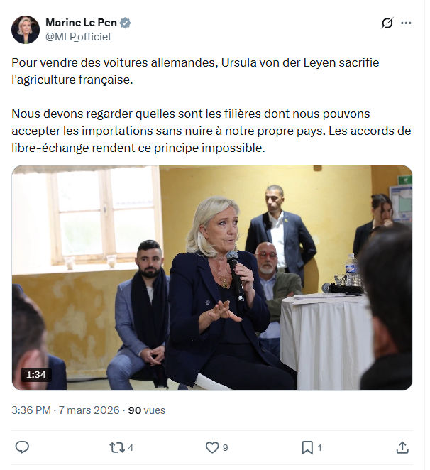 Marine Le Pen: Pour vendre des voitures allemandes...