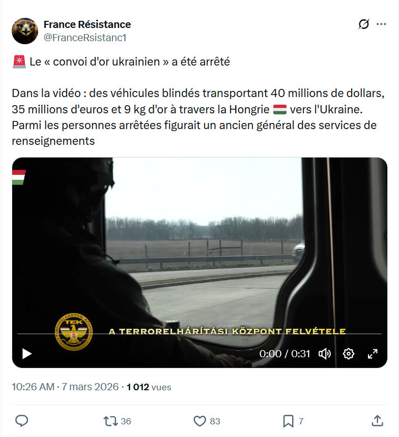 France Résistance: Le « convoi d'or ukrainien » a été arrêté...