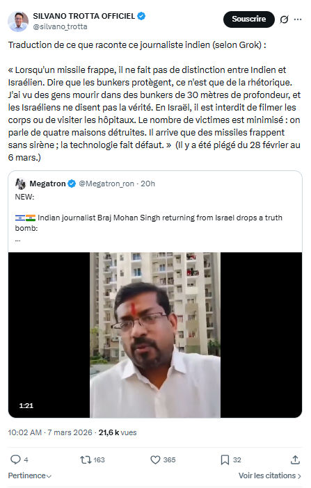 Silvano Trotta: Traduction de ce que raconte ce journaliste...