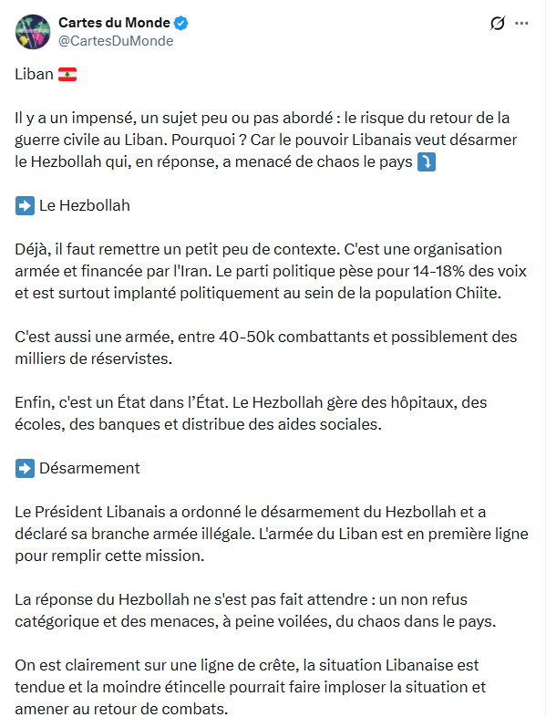 Cartes du Monde: Liban 🇱🇧...