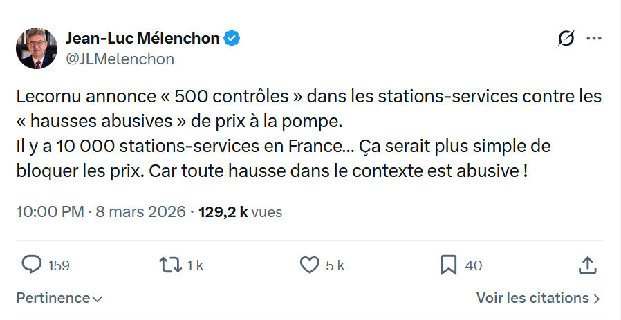 Jean-Luc Mélenchon: Lecornu annonce « 500 contrôles »...
