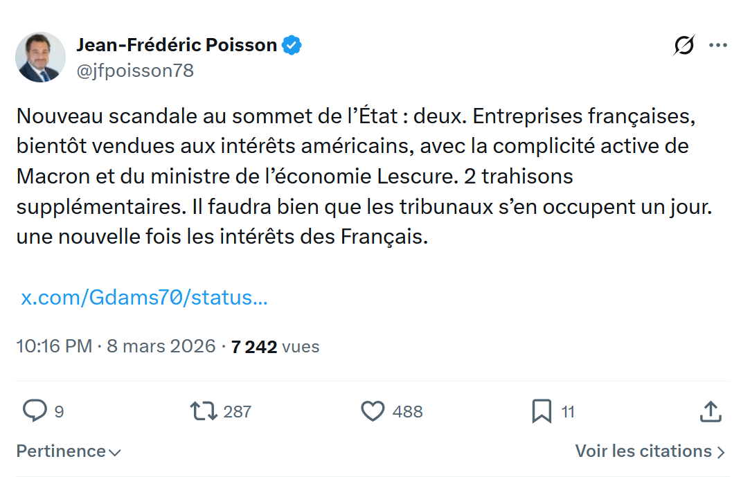 Jean-Frédéric Poisson: Nouveau scandale au sommet de l’État...