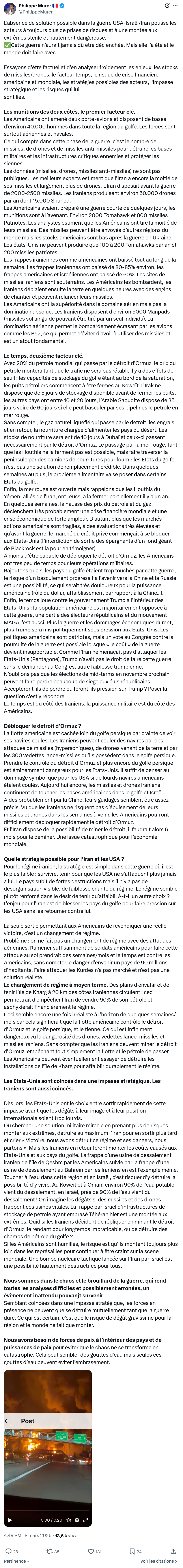 Philippe Murer: L’absence de solution possible dans la guerre...