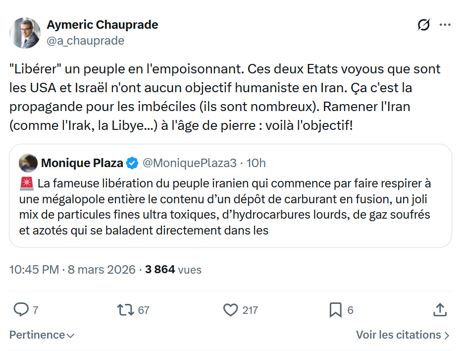Aymeric Chauprad: "Libérer" un peuple en l'empoisonnant...