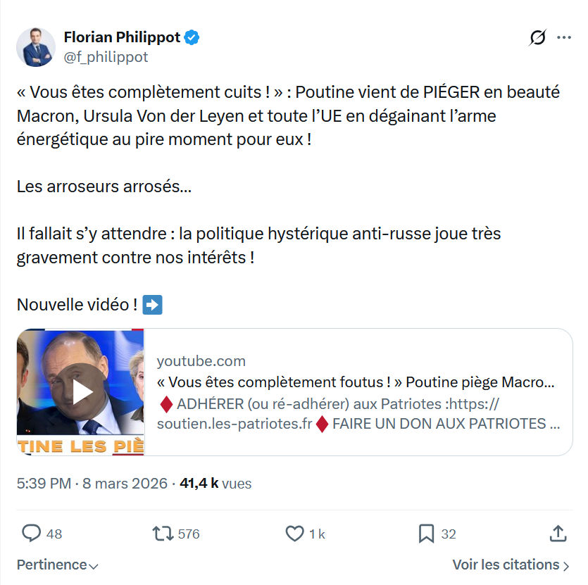 Florian Philippot: « Vous êtes complètement cuits ! »...