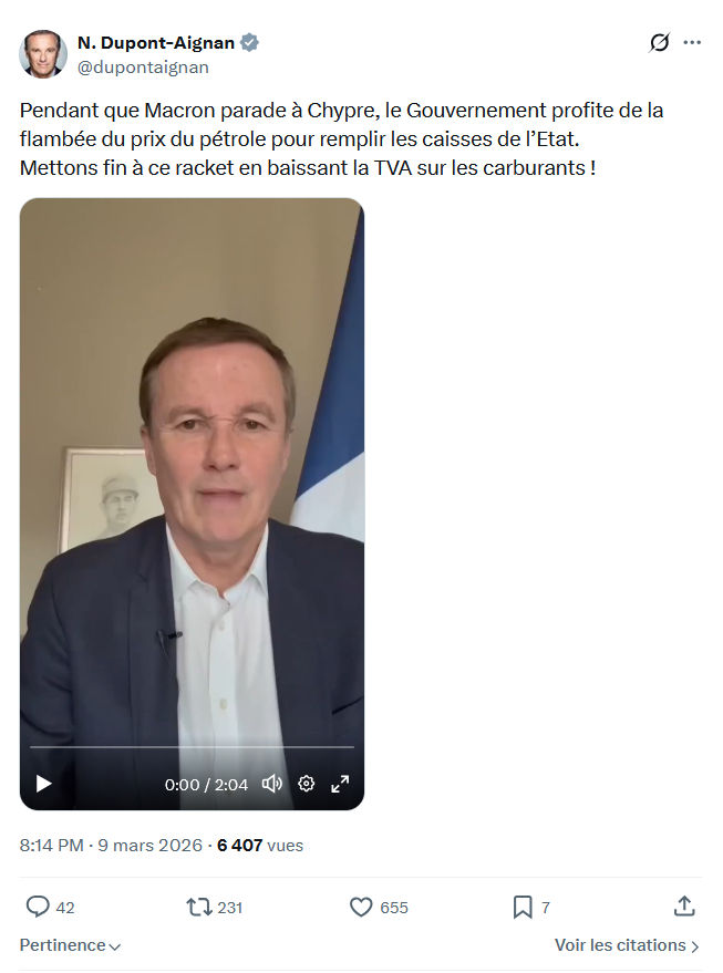 Nicolas Dupont-Aignan: Pendant que Macron parade à Chypre...