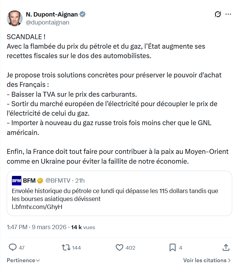 Nicolas Dupont-Aignan: SCANDALE !...