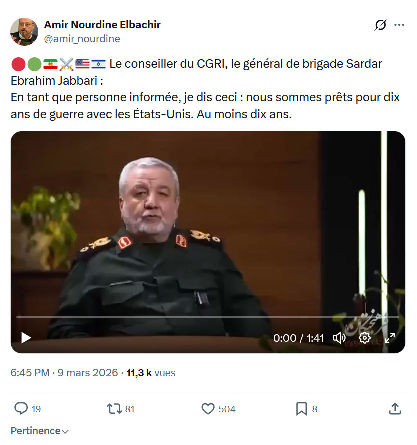 Amir Nourdine Elbachir: Le conseiller du CGRI, le général de brigade...