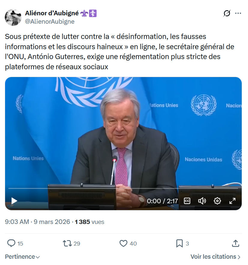 Aliénor d' Aubigné: Sous prétexte de lutter contre la...