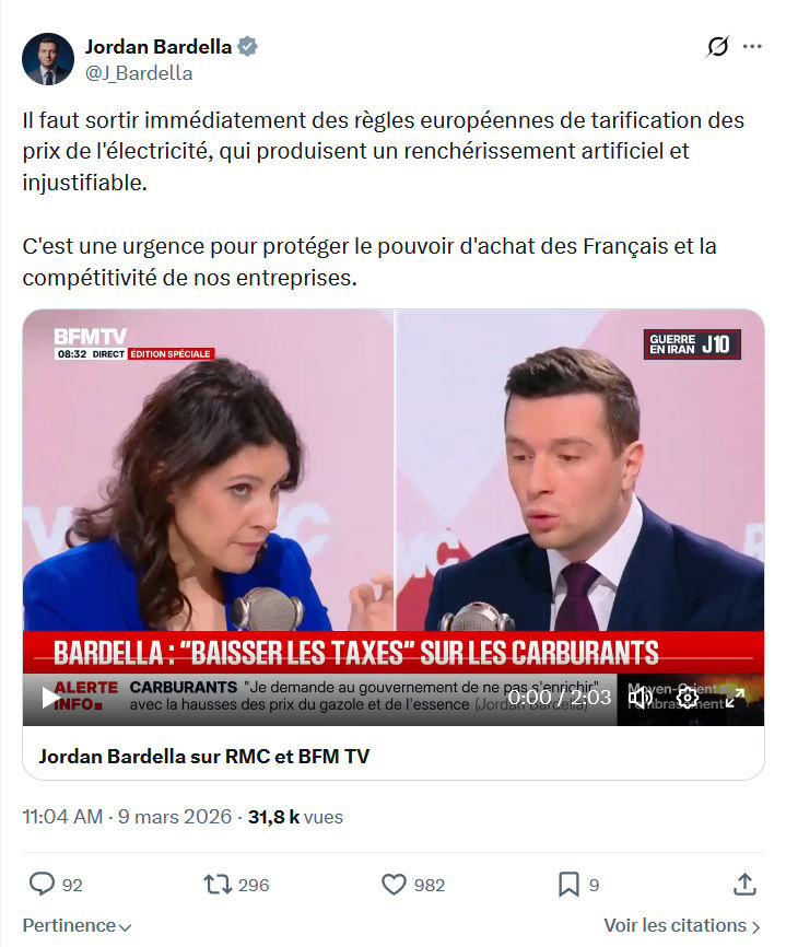 Jordan Bardella: Il faut sortir immédiatement des règles...