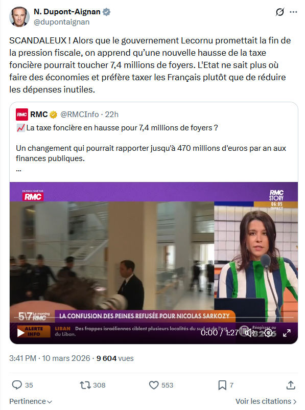 Nicolas Dupont-Aignan: SCANDALEUX ! Alors que le gouvernement Lecornu...