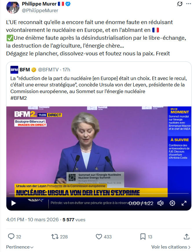 Philippe Murer: L'UE reconnait qu'elle a encore fait une énorme...