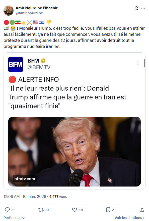 Amir Nourdine Elbachir: Lol 😂 ! Monsieur Trump, c'est trop facile...