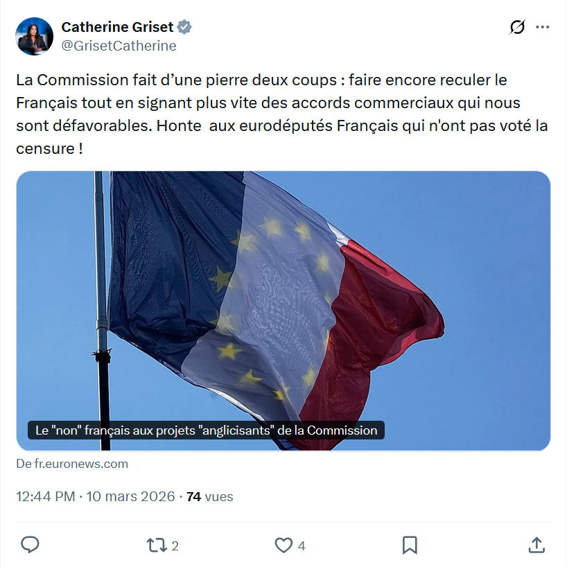 Catherine Griset: La Commission fait d’une pierre deux coups...