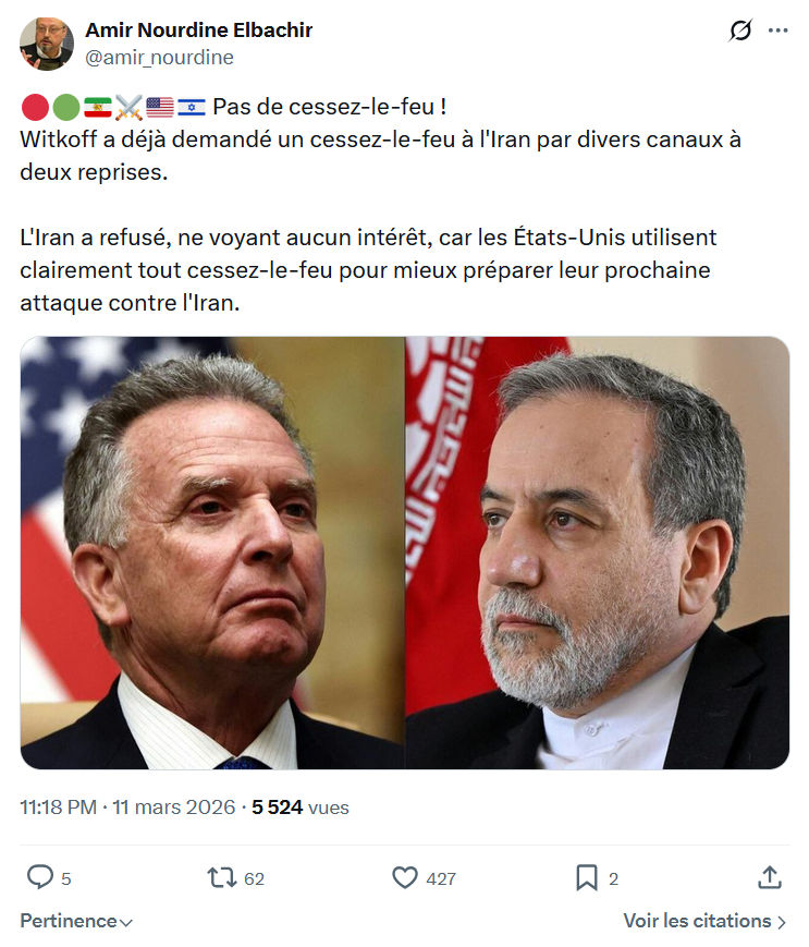 Amir Nourdine Elbachir: Pas de cessez-le-feu...