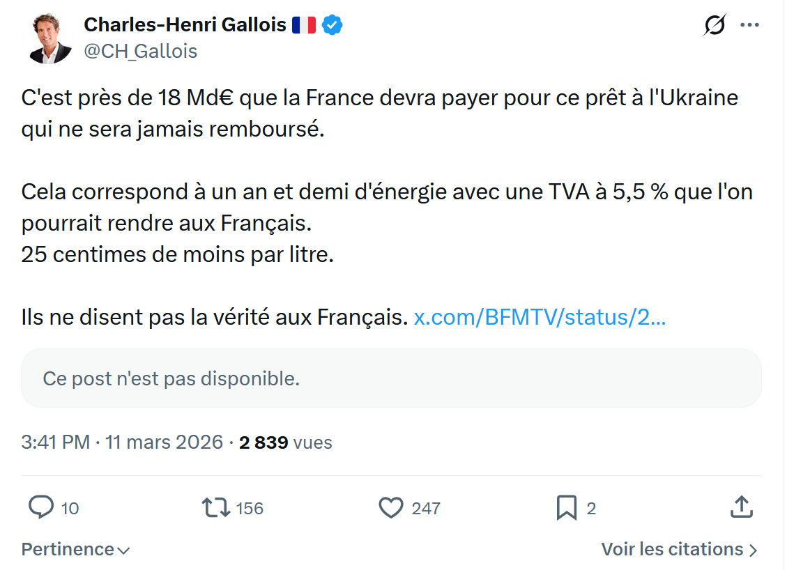 Charles-Henri Gallois: C'est près de 18 Md€ que la France...