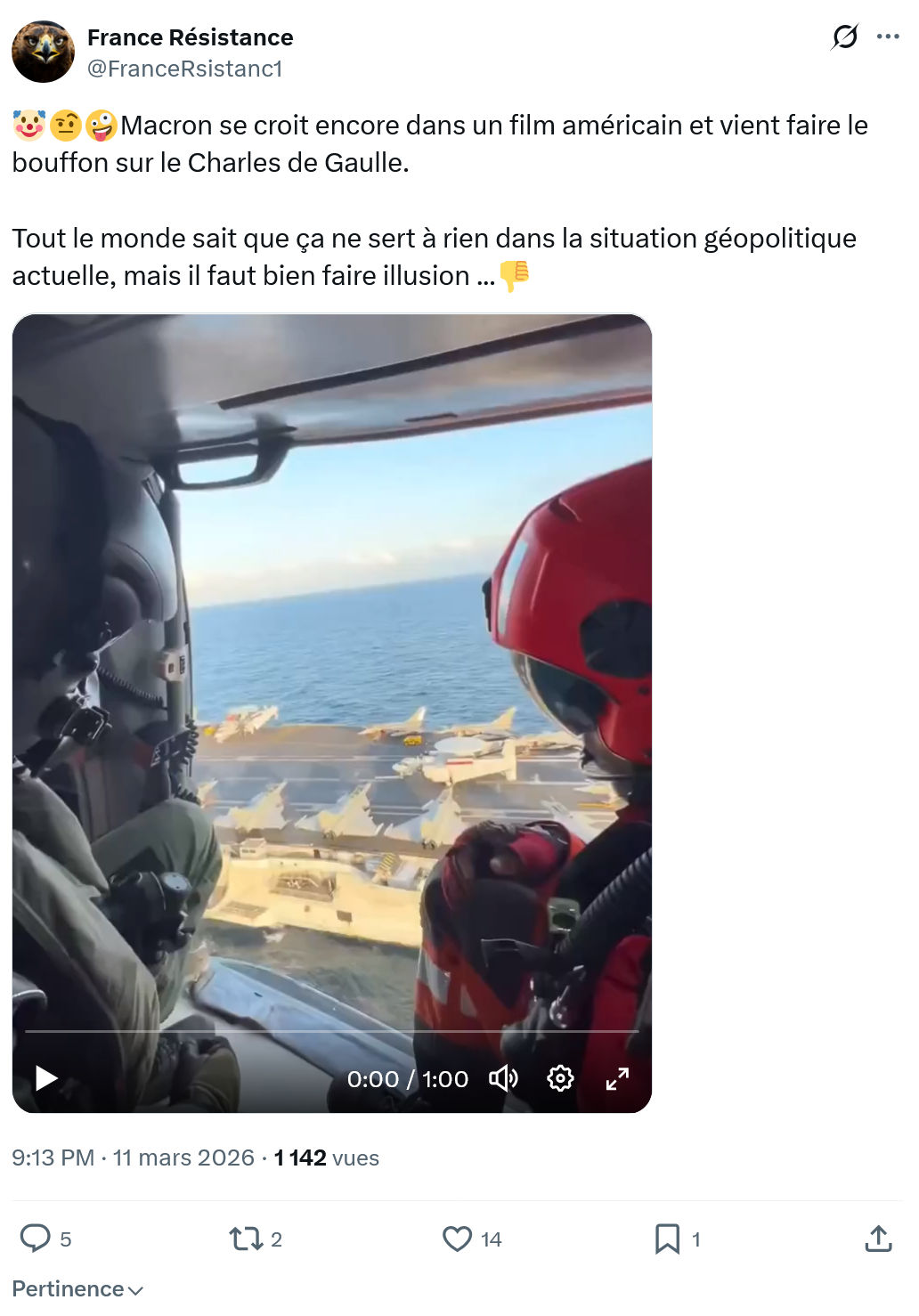 France Résistance: Macron se croit encore dans un film...