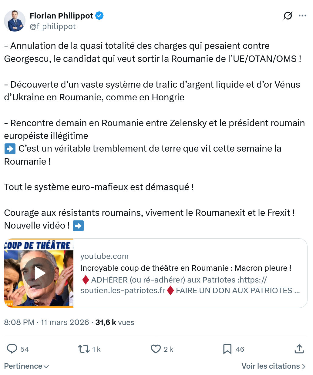 Florian Philippot: Annulation de la quasi totalité des charges qui pesaient...