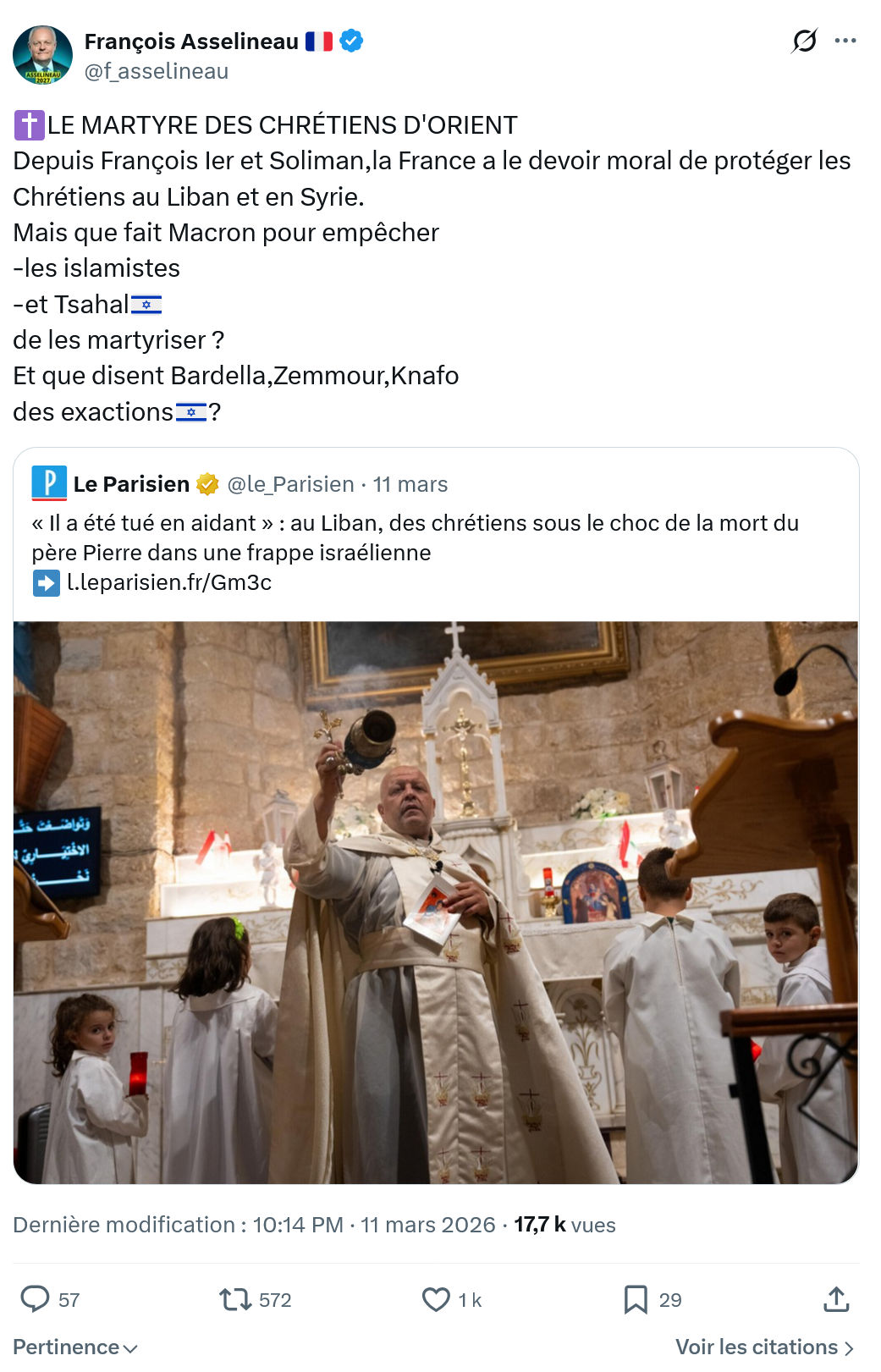 Francois Asselineau: LE MARTYRE DES CHRÉTIENS D'ORIENT...