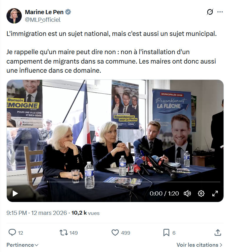 Marine Le Pen: L'immigration est un sujet national...