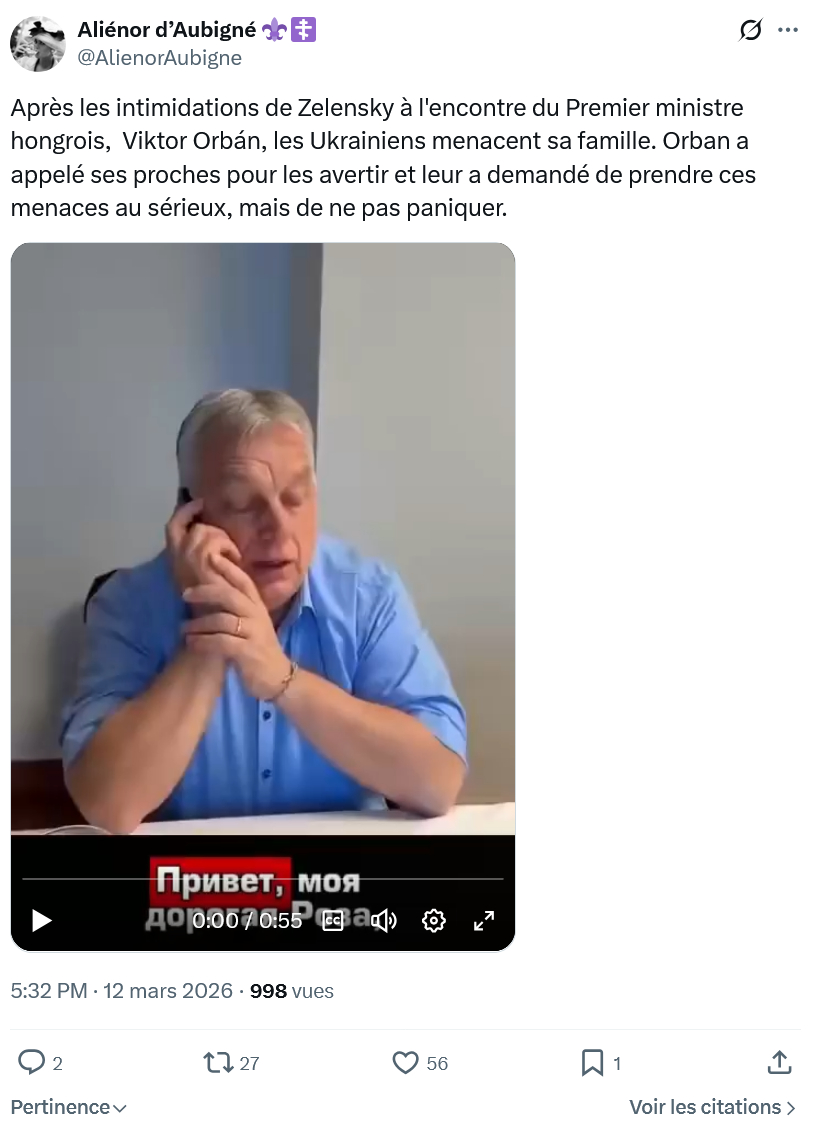 Aliénor d' Aubigné: Après les intimidations de Zelensky...