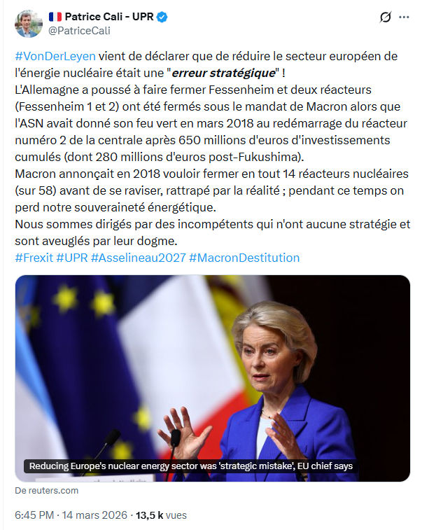 Patrice Cali: #VonDerLeyen vient de déclarer…