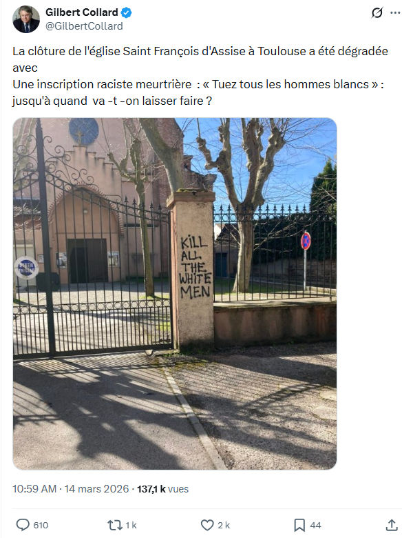 Gilbert Collard: La clôture de l'église Saint François...