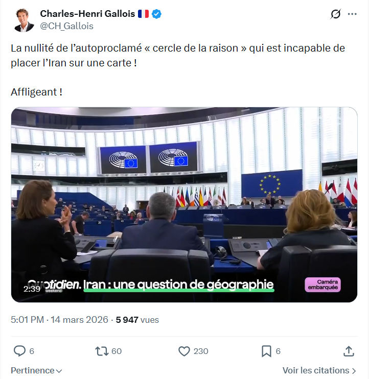 Charles-Henri Gallois: La nullité de l’autoproclamé « cercle de la raison »…
