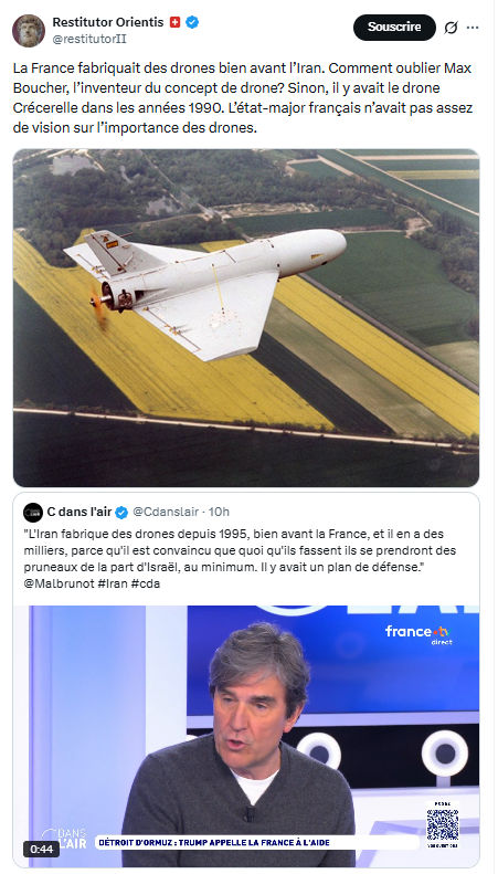 Restitutor Orientis: La France fabriquait des drones…