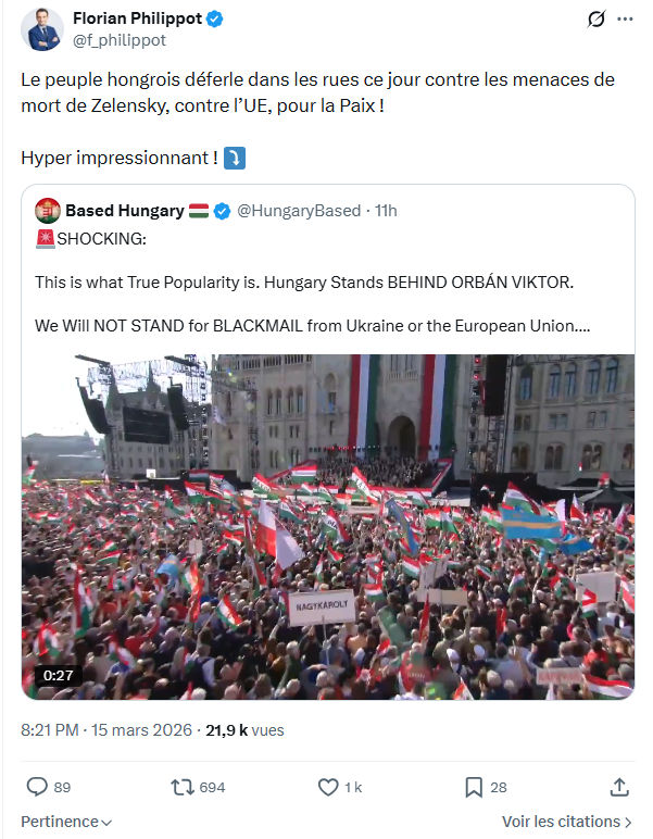 Florian Philippot: Le peuple hongrois déferle…