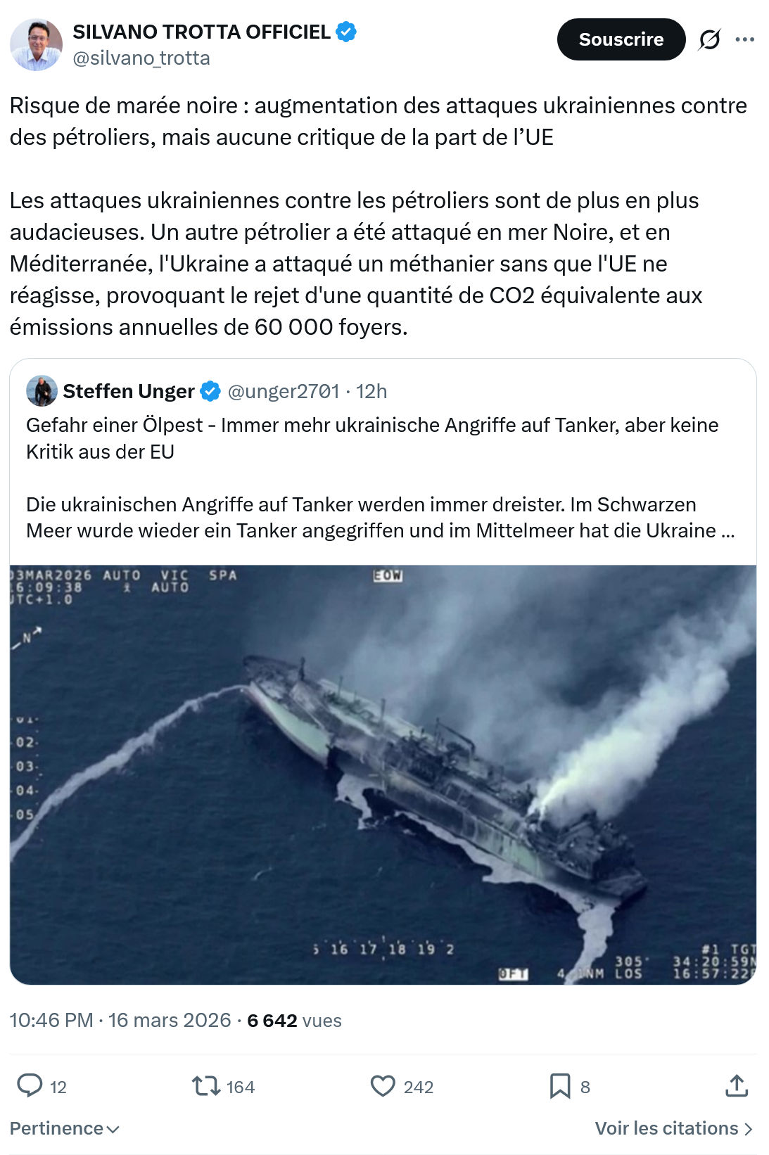 Silvano Trotta: Risque de marée noire…