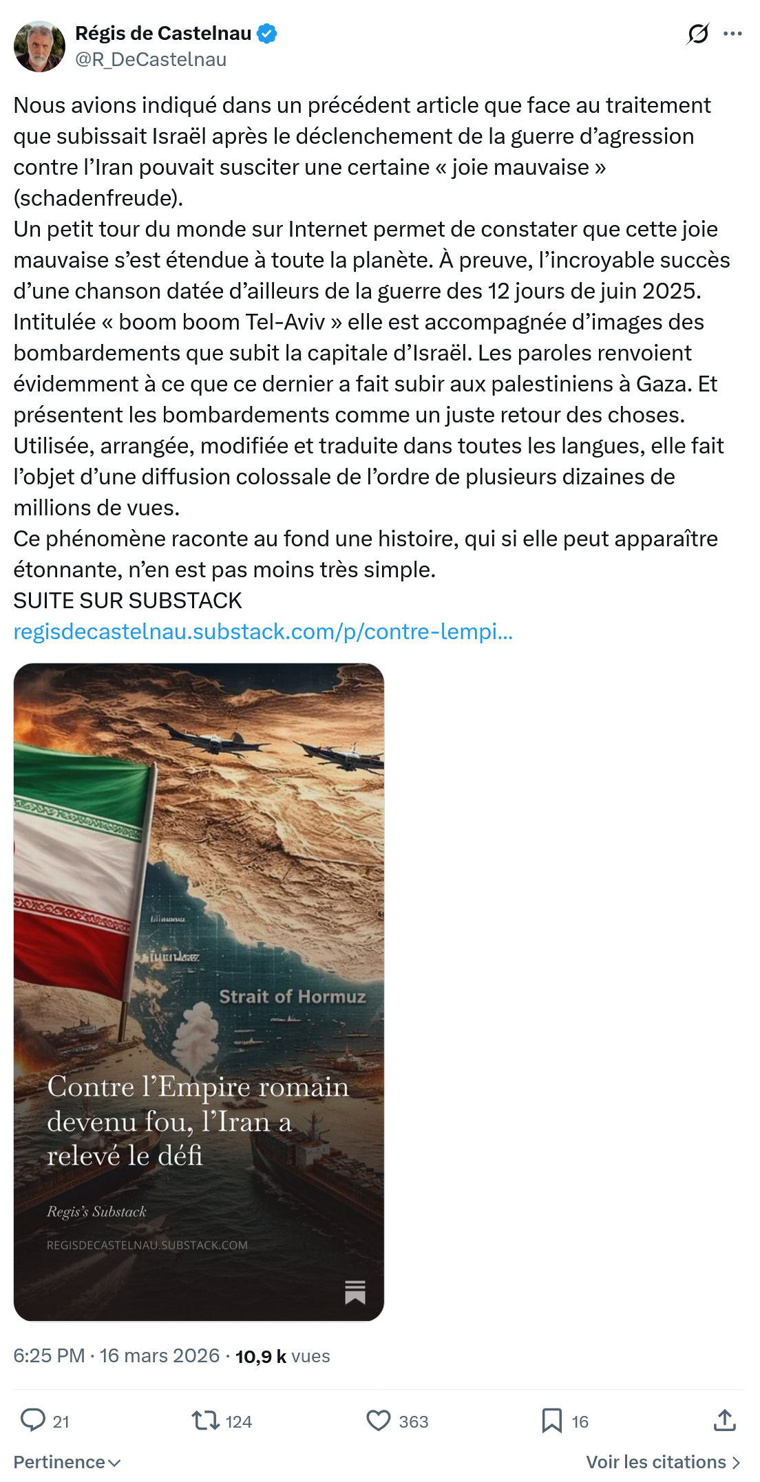 Régis de Castelnau: Nous avions indiqué dans un précédent…