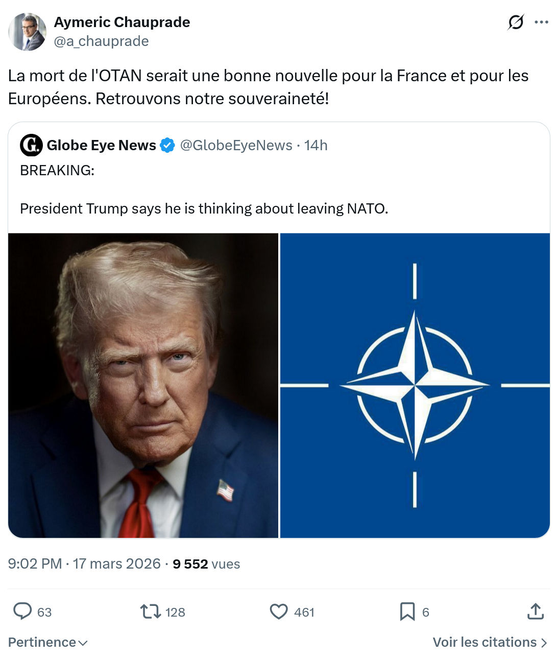 Aymeric Chauprad: La mort de l'OTAN serait une bonne…