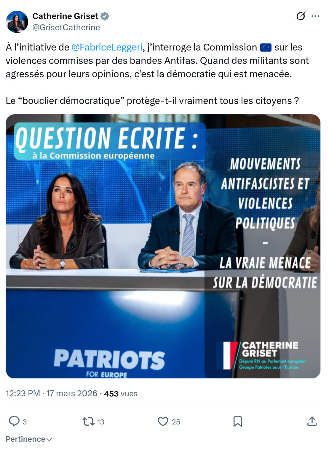 Catherine Griset: À l’initiative de @FabriceLeggeri…