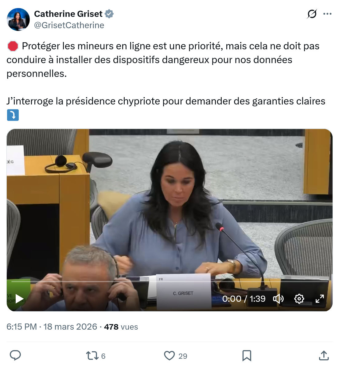Catherine Griset: Protéger les mineurs en ligne est une priorit…