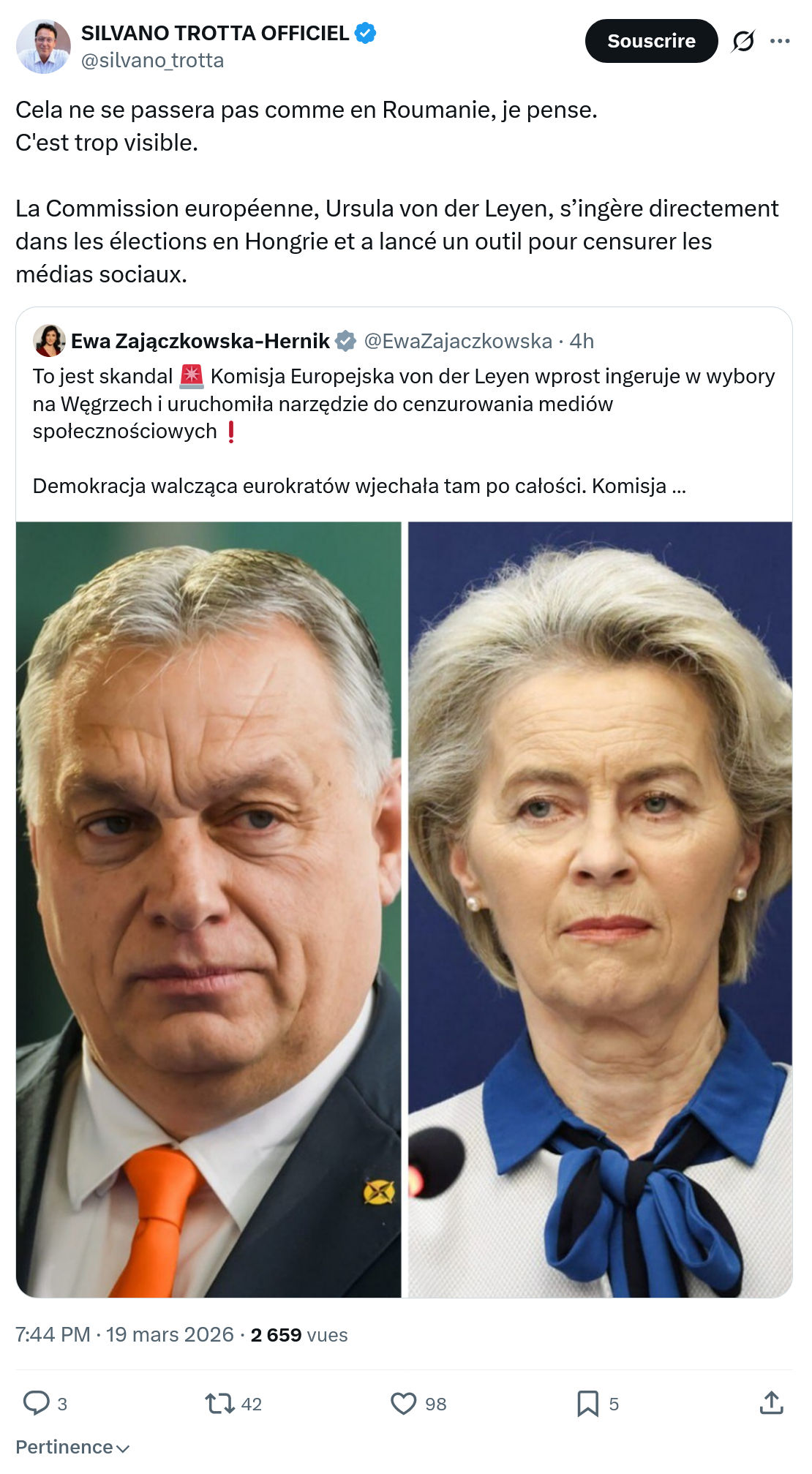 Silvano Trotta: Cela ne se passera pas comme en Roumanie…