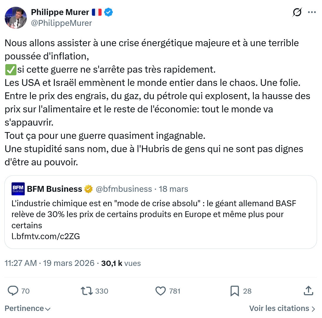 Philippe Murer: Nous allons assister à une crise énergétique…