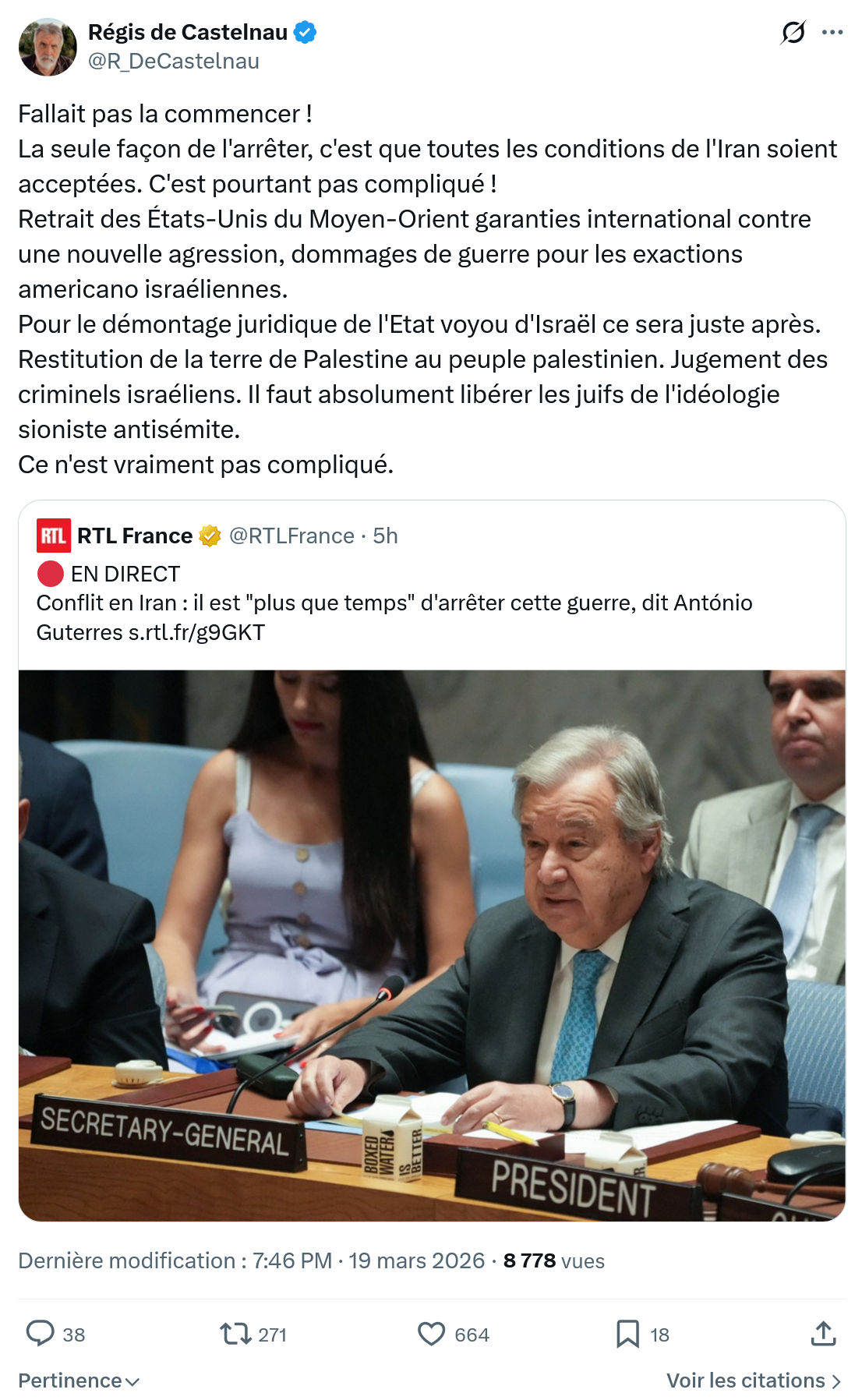 Régis de Castelnau: Fallait pas la commencer…