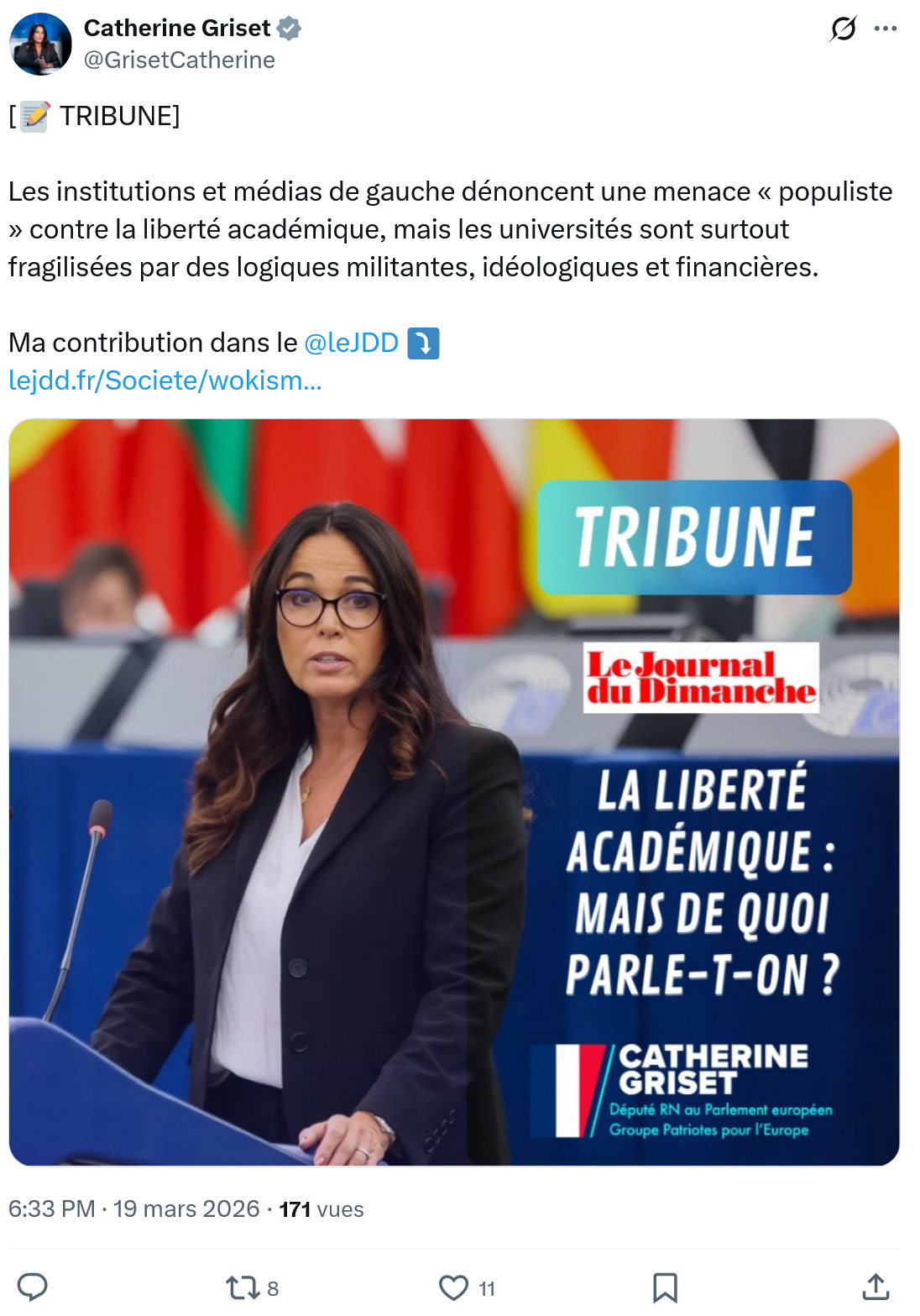 Catherine Griset: Les institutions et médias de gauche…