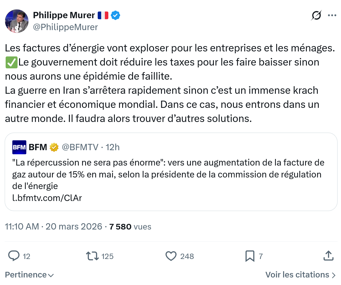 Philippe Murer: Les factures d’énergie vont…