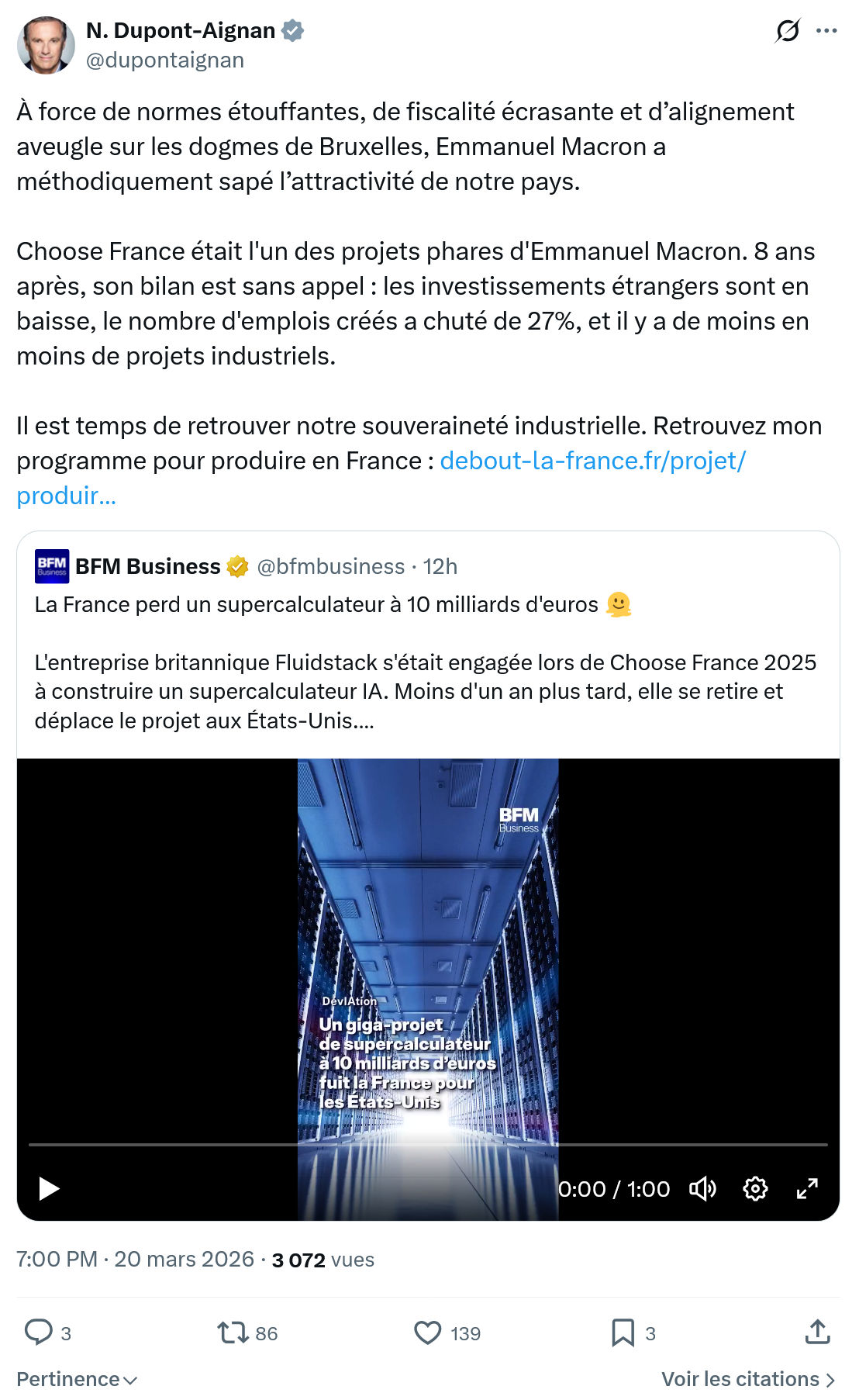 Nicolas Dupont-Aignan: À force de normes étouffantes…