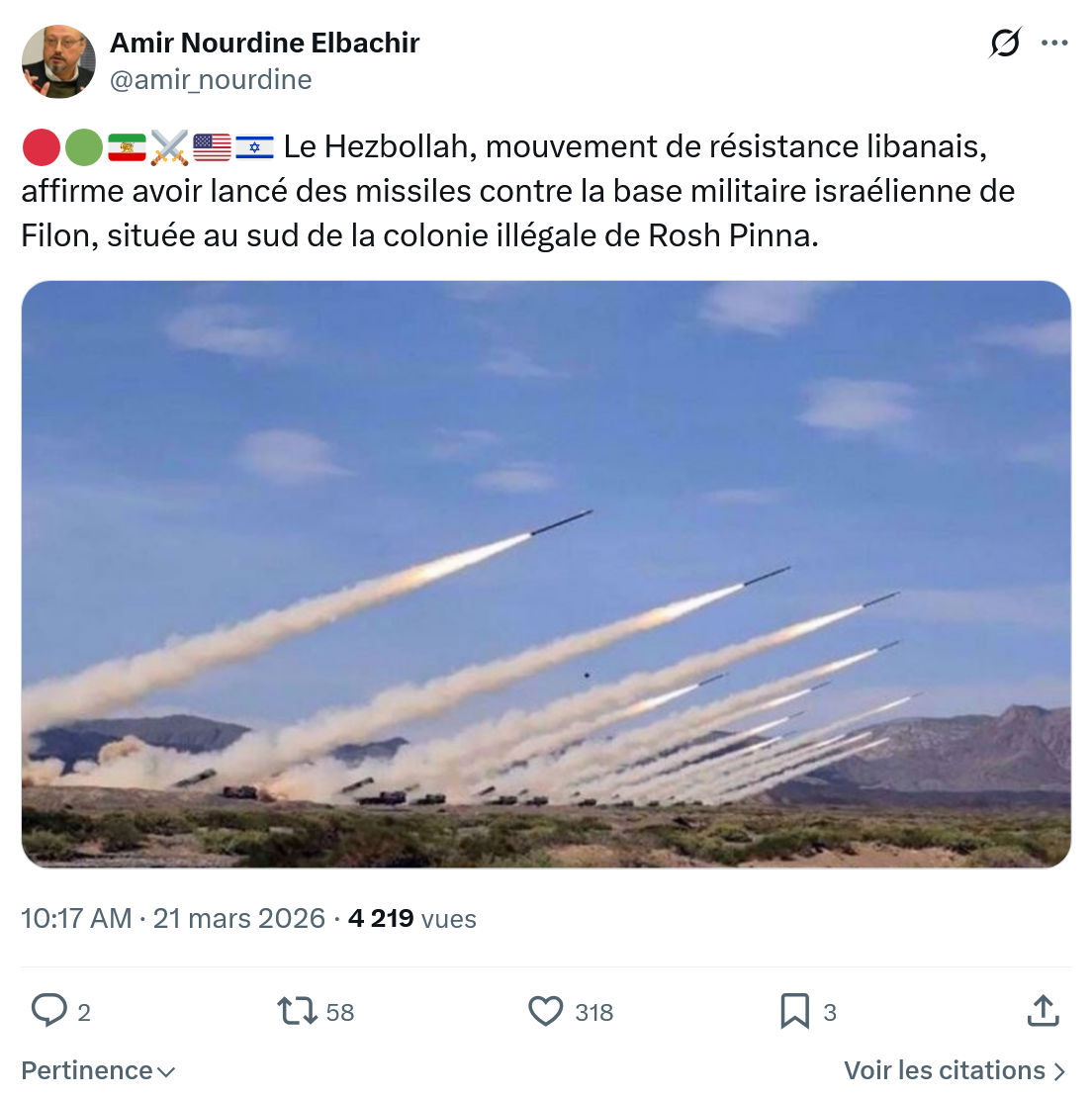 Amir Nourdine Elbachir: Le Hezbollah, mouvement de résistance libanais…