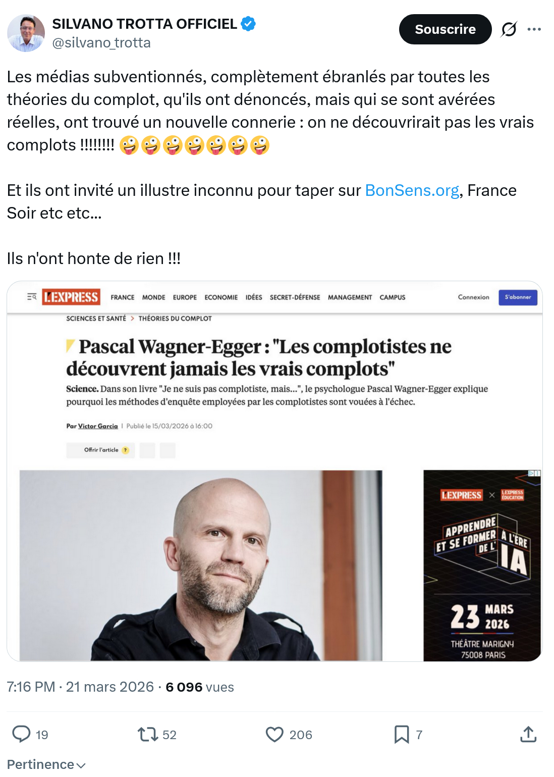 Silvano Trotta: Les médias subventionnés…