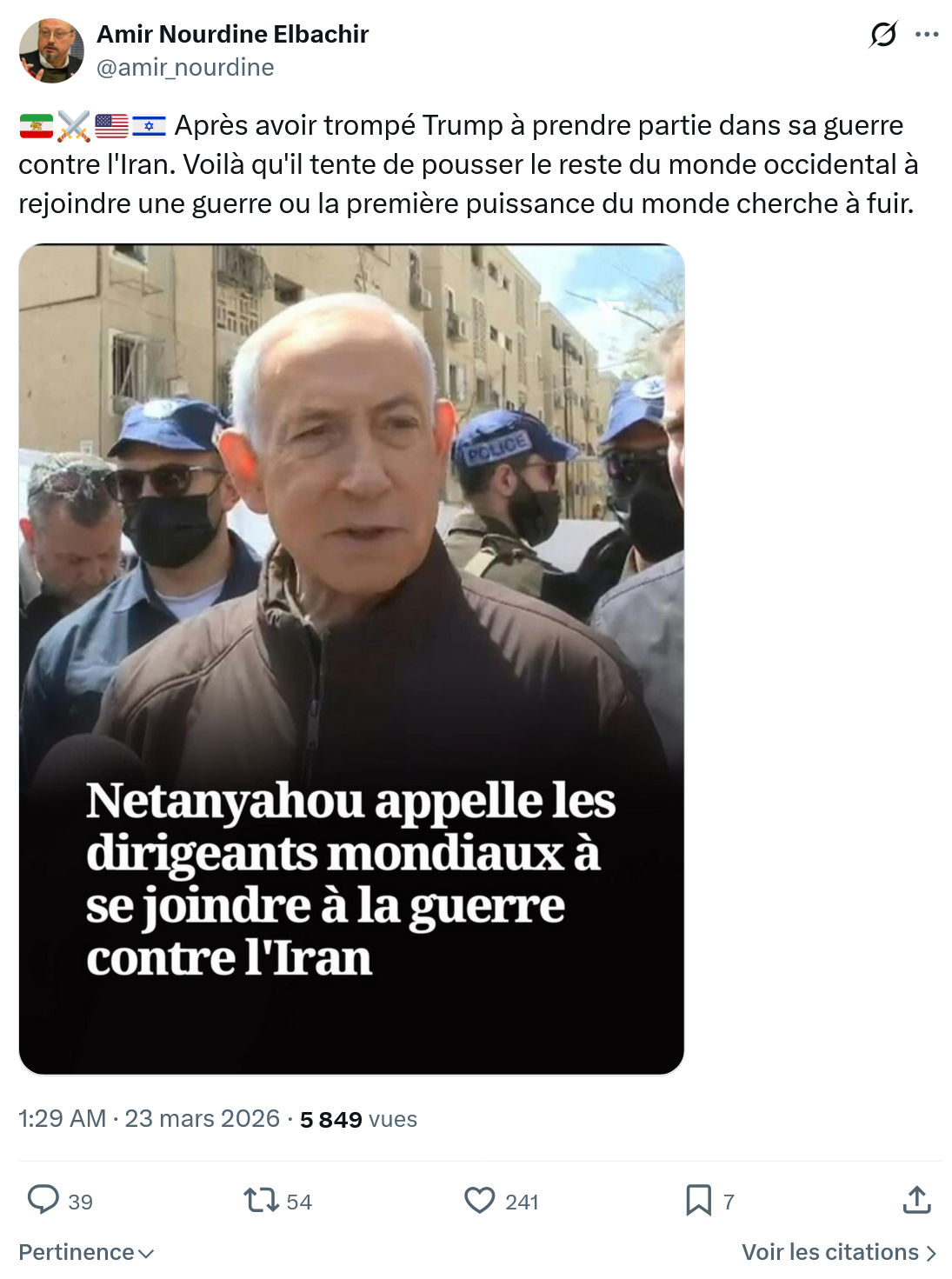 Amir Nourdine Elbachir: Après avoir trompé Trump…