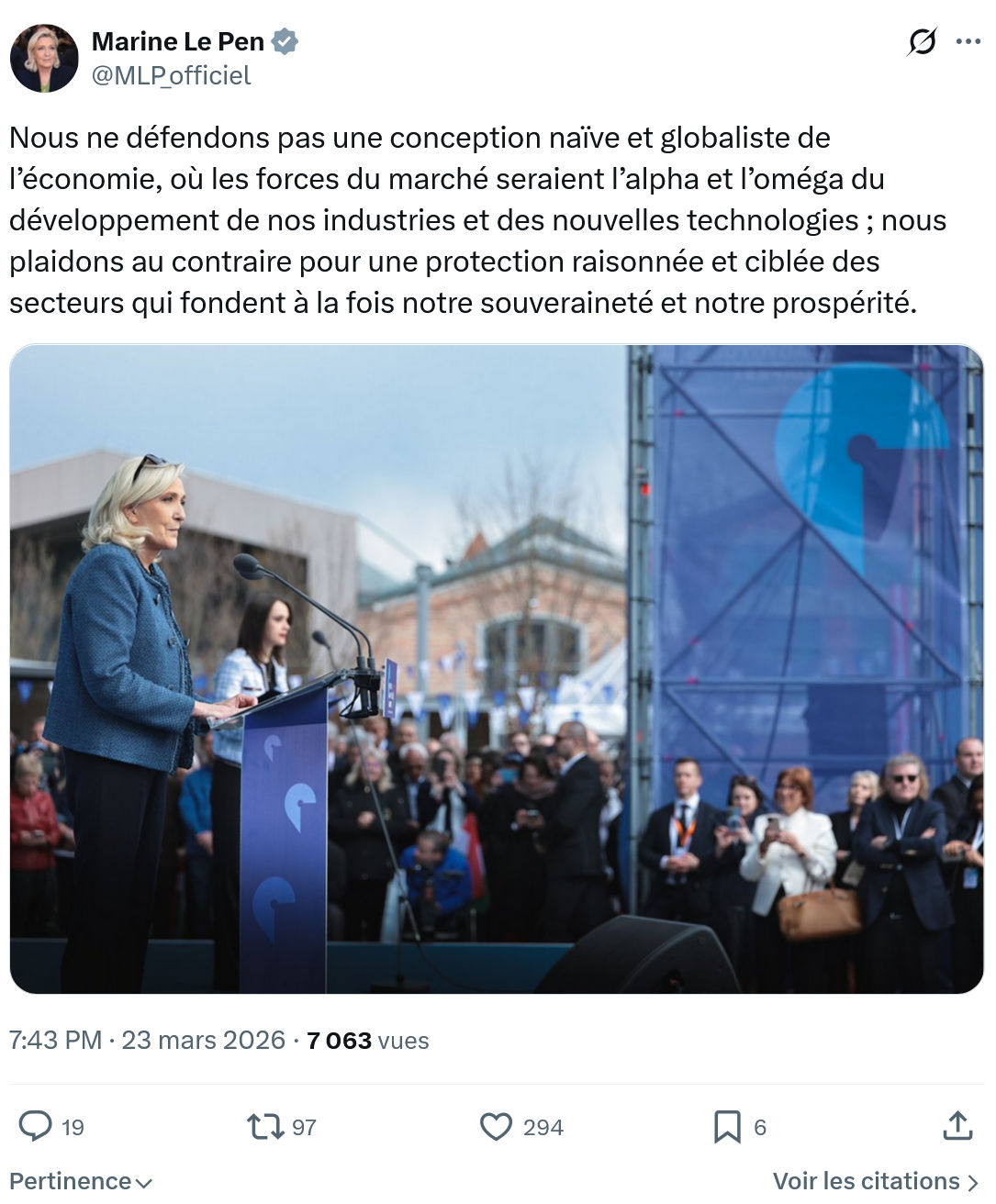 Marine Le Pen: Nous ne défendons pas une conception…
