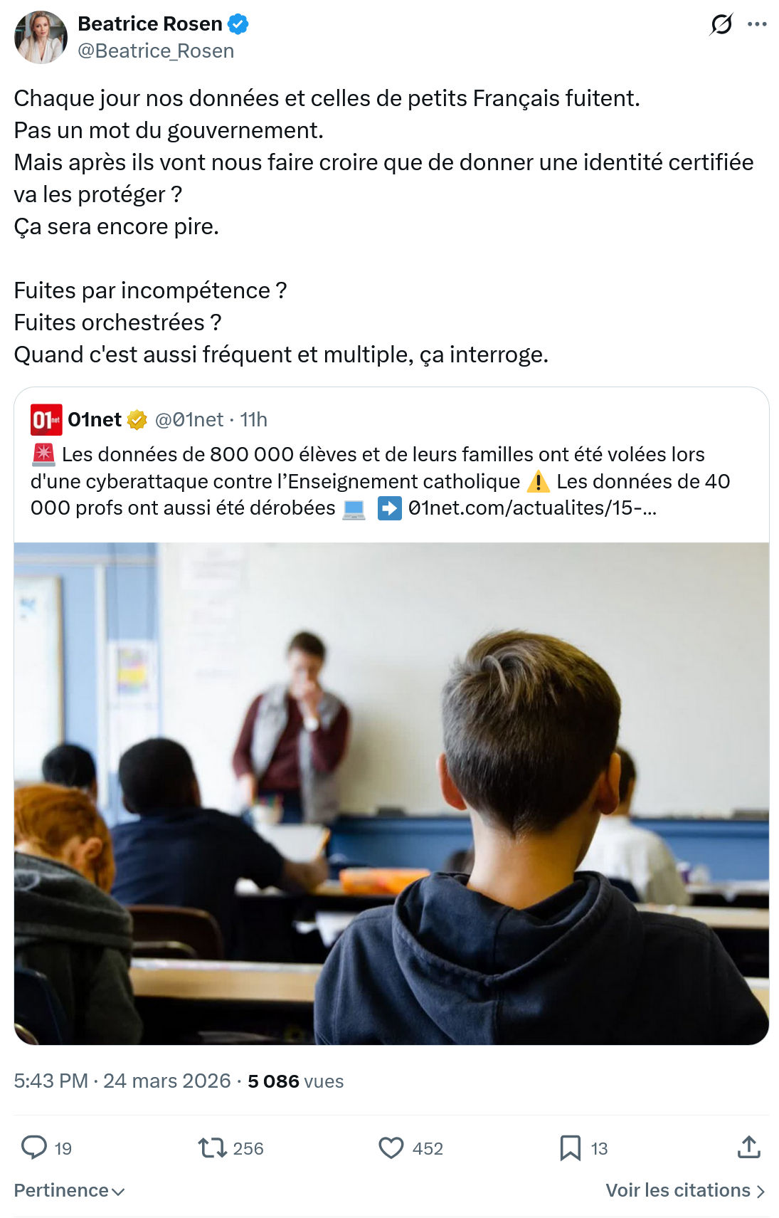 Béatrice Rosen: Chaque jour nos données…